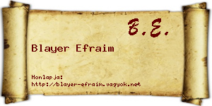 Blayer Efraim névjegykártya